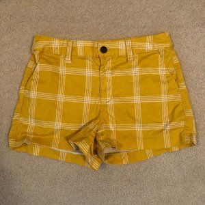 Yellow plaid shorts